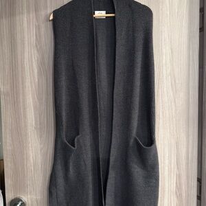 Wilfred Charcoal Knit Open Cardigan